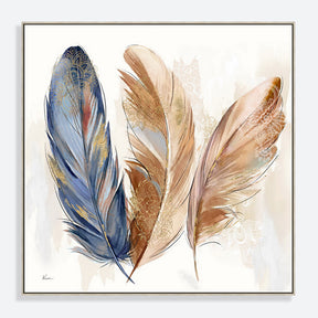 Feather Half Hand Painted Oil Painting Wall Art