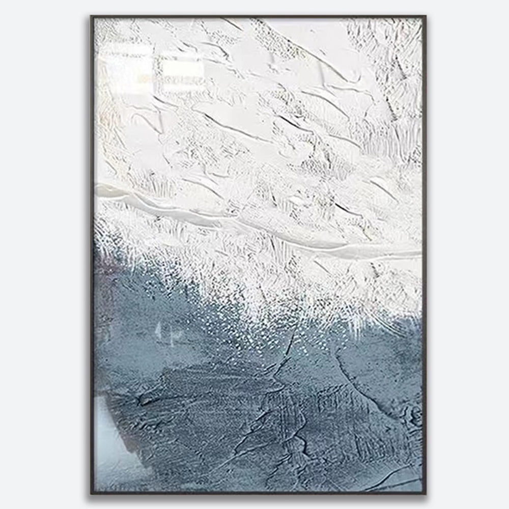 Contemporary Style Abstract Wavy Texture Framed Wall Art