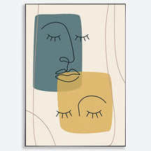 Contemporary Nordic Abstract Art Figure Face Lines Wall Art