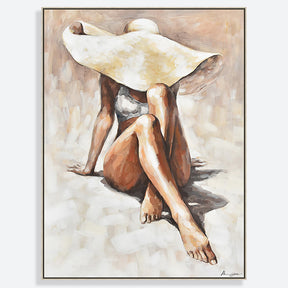 Beach Girl Hand Painted Oil Painting Wall Art