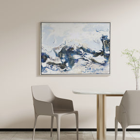 Abstract Cerulean Seas Hand-painted Canvas Wall Art