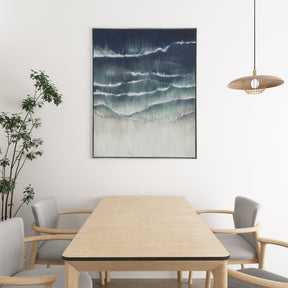 Oil Painting Coastal Ocean Waves Framed Wall Art