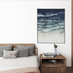 Oil Painting Coastal Ocean Waves Framed Wall Art