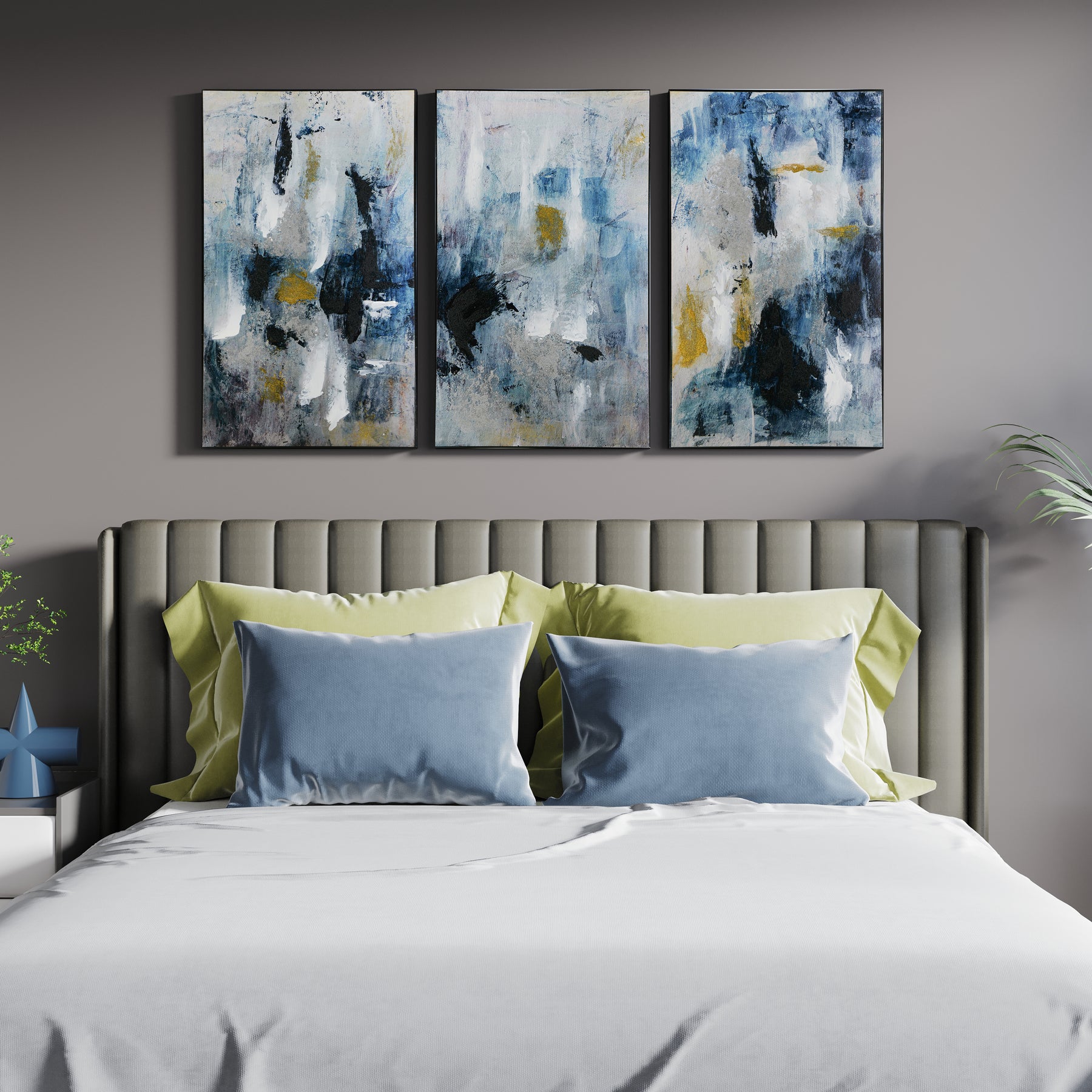 Watercolor Oil Painting Colleen Modern Abstract S/3 Wall Art Print