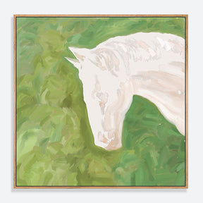 Minimalist Style Oil Painting Horse Framed Wall Art