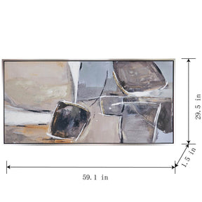 Modern Rectangle Outline Abstract Art Oil Painting