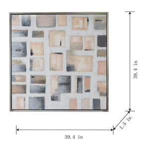 Modern Keystone Framed Hand Painted Wall Art