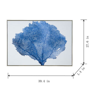 Modern Blue And White Abstract Tree Rectangle Frame Wall Art